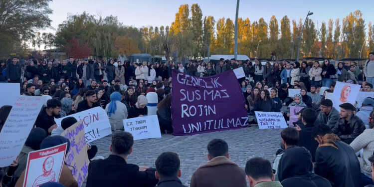 YYÜ’de Rojin Kabaiş Eylemi Sürüyor