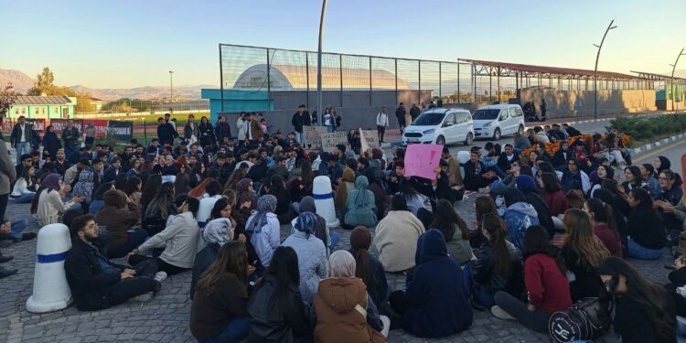 Wan’da Öğrenciler Rojin Kabaiş İçin Oturma Eyleminde