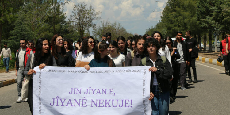 Dicle Üniversitesi’nde Kadın Katliamlarına Karşı Yürüyüş